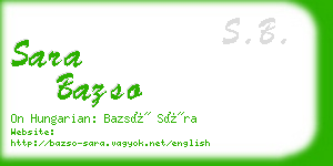 sara bazso business card