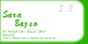 sara bazso business card